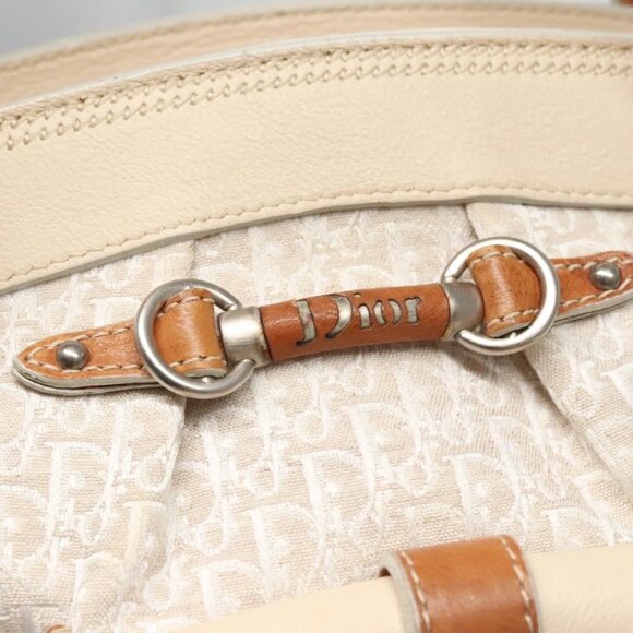 Christian Dior Trotter Canvas Hand Bag Beige Auth - Picture 5 of 16
